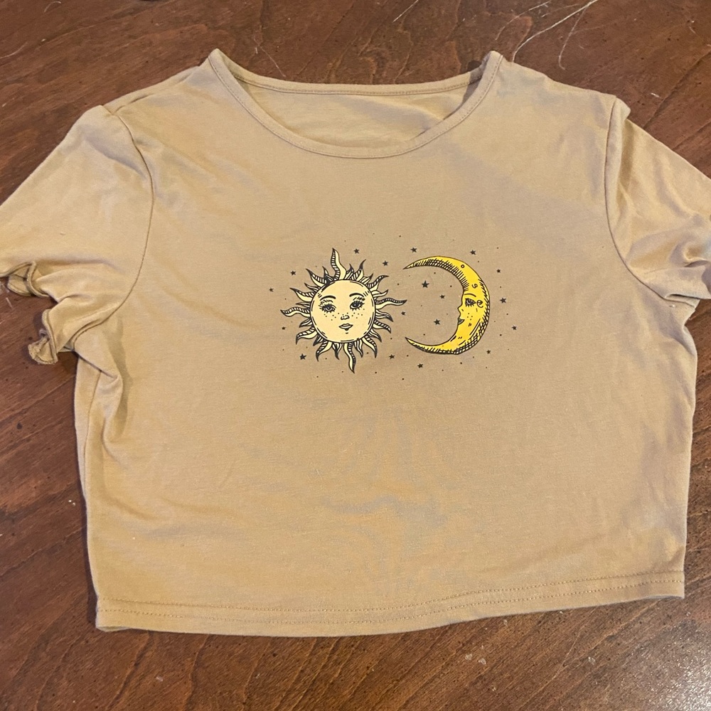 cute sun and moon crop top
